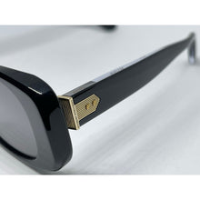 Load image into Gallery viewer, Lunetterie Generale Designer Muse Black & 14K Gold Frame, Grey Lens Sunglasses