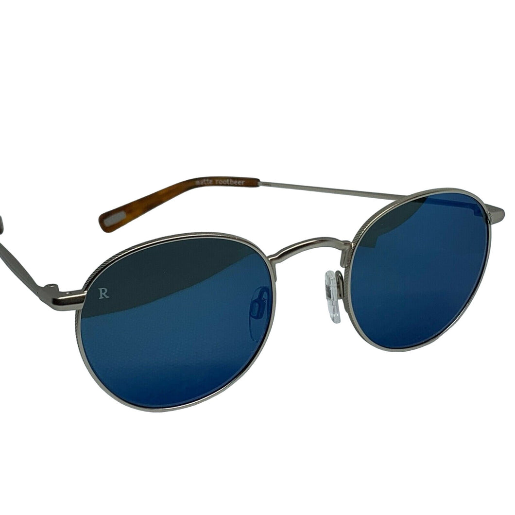 Raen Benson Matte Rootbeer Smoke Blue Mirror Size 48 Sunglasses NIB