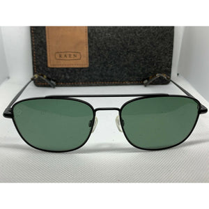 Raen Barolo Black Matte Brindle Green Polarized Size 56 New In Box Sunglasses