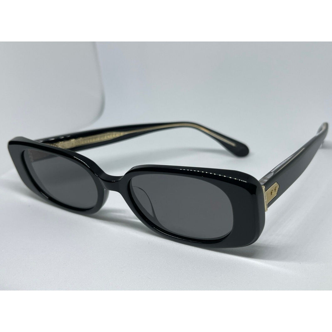 Lunetterie Generale Designer Muse Black & 14K Gold Frame, Grey Lens Sunglasses
