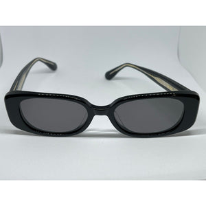 Lunetterie Generale Designer Muse Black & 14K Gold Frame, Grey Lens Sunglasses