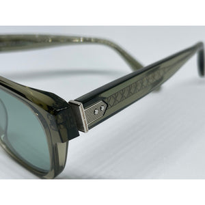 Lunetterie Generale Designer Aesthete Green Crystal & Palladium Sunglasses