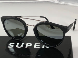 RetroSuperFuture Giaguaro Black Matte Mirror Sunglasses W53 51mm