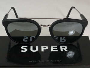RetroSuperFuture Giaguaro Black Matte Mirror Sunglasses W53 51mm