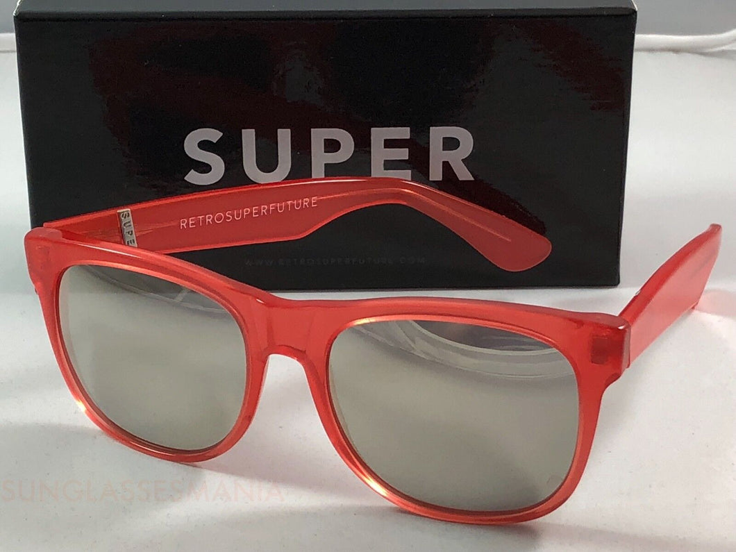 RetroSuperFuture Classic Opal Red Silver Lens 072 Sunglasses 55mm