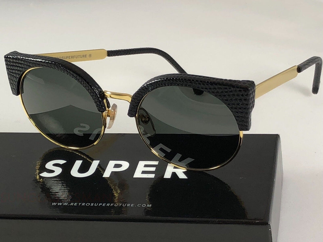 RetroSuperFuture Ilaria Black Lizard Frame Sunglasses 925 53mm