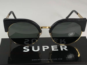 RetroSuperFuture Ilaria Black Lizard Frame Sunglasses 925 53mm
