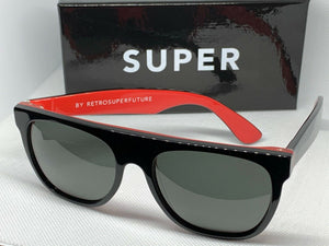 RetroSuperFuture 276 Flat Top Red Frame Sunglasses