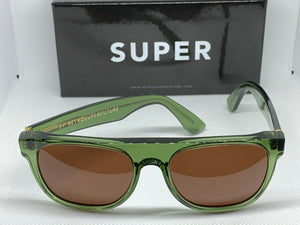 RetroSuperFuture 528 Flat Top Crystal Green Frame Sunglasses