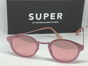 RetroSuperFuture 0UU Panama Synthesis Pink Metal Frame Size 47mm Sunglasses