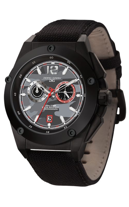 Jorg Gray Mens Chronograph Grey Camo Dial JG8800-22 Watch